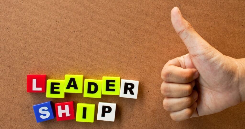 leadership sign with thumb-up concept