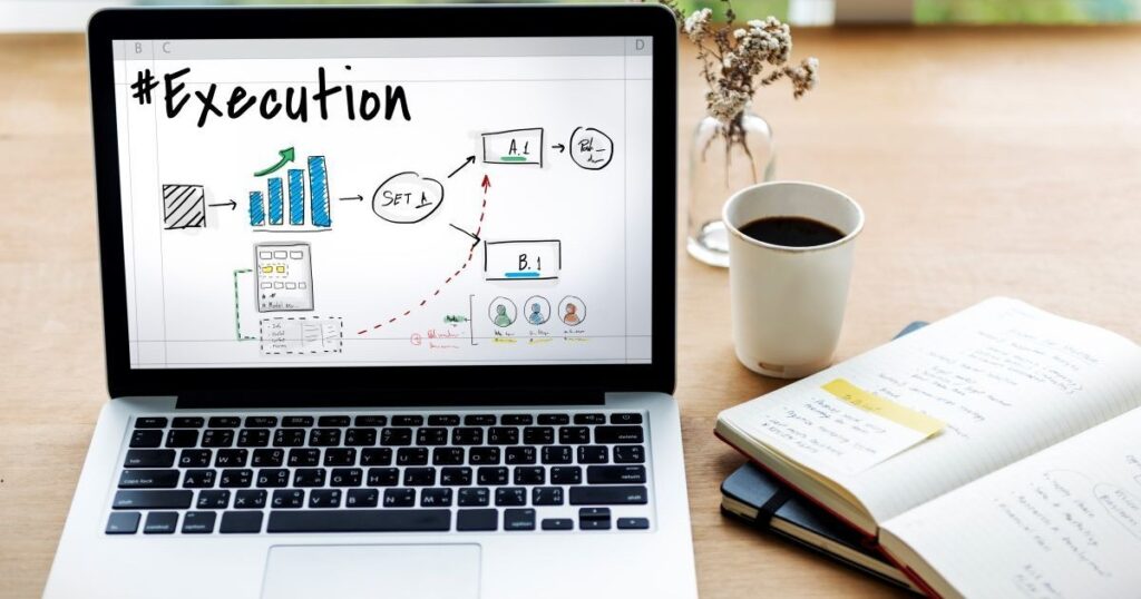 business process graph with goals and workflow to target success